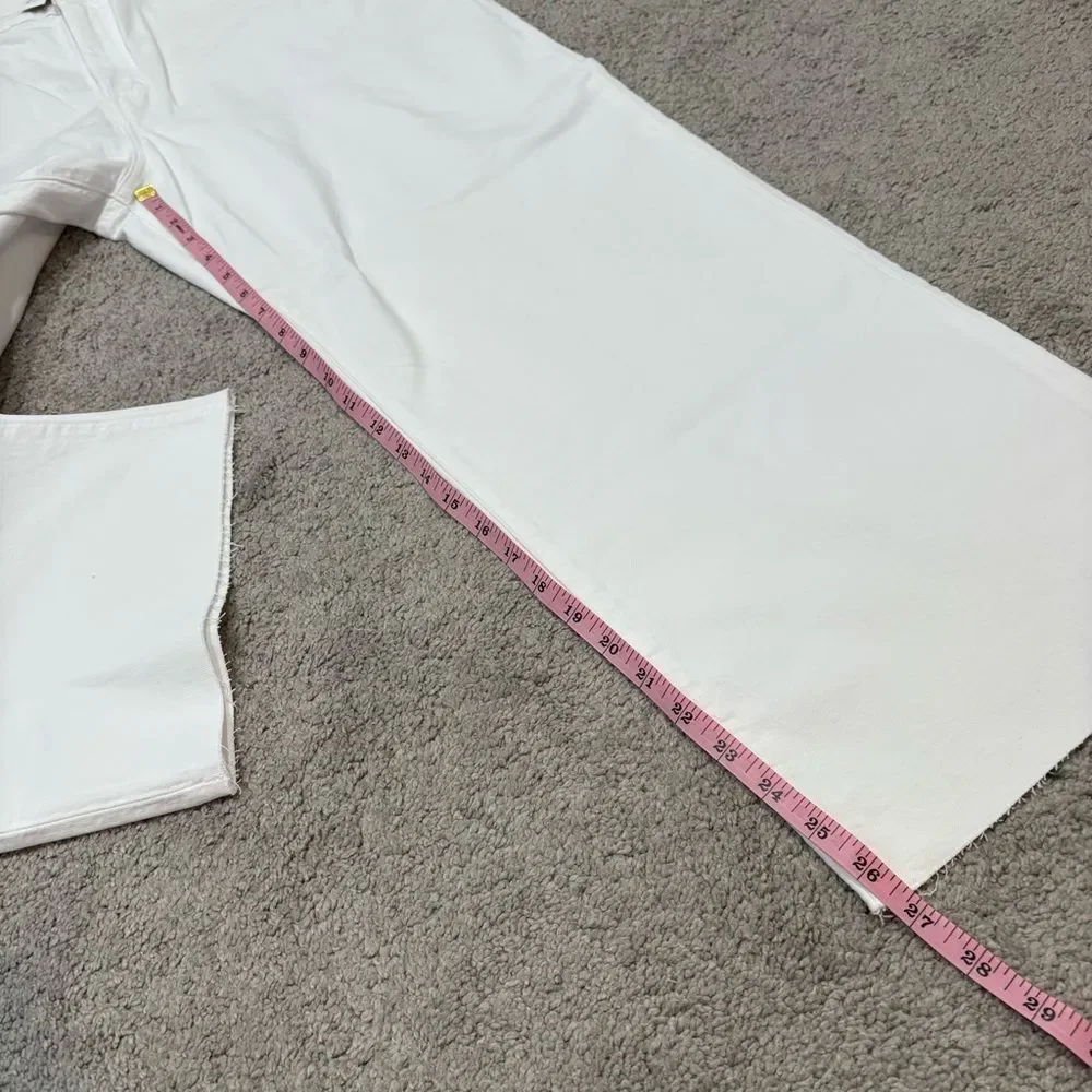 NWT J. Crew 2024 White Slim Wide Leg Jean Size 33